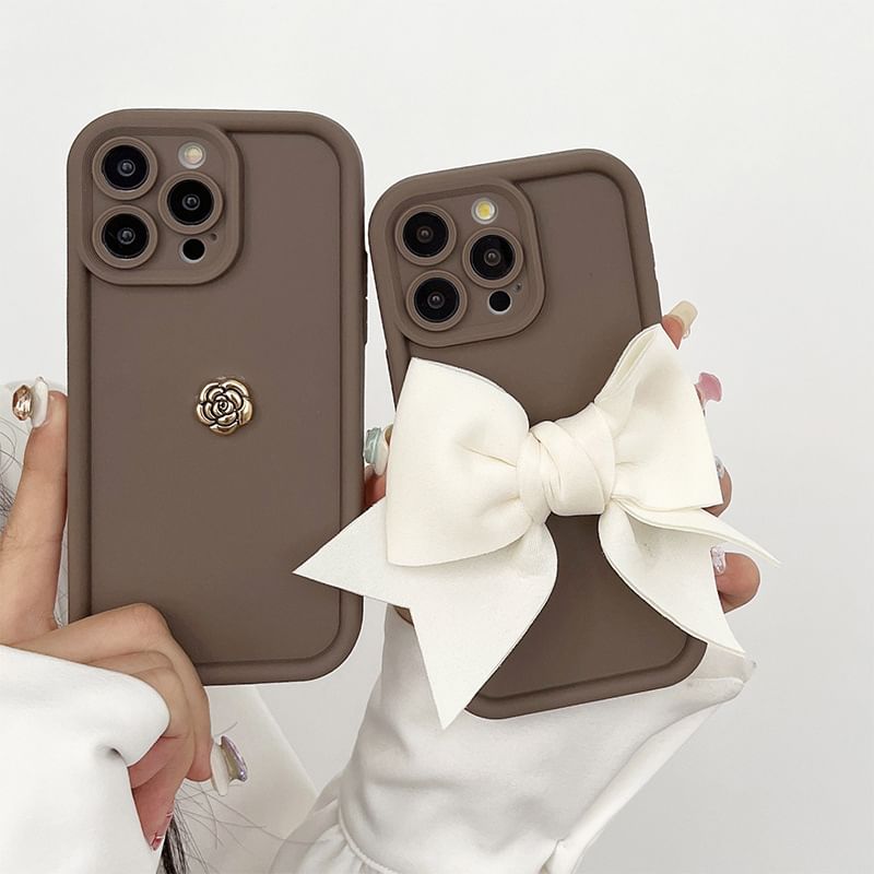 / Floral Case Phone Bow