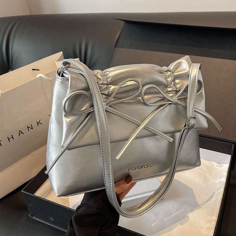 Leather Bag Shoulder Faux Bow