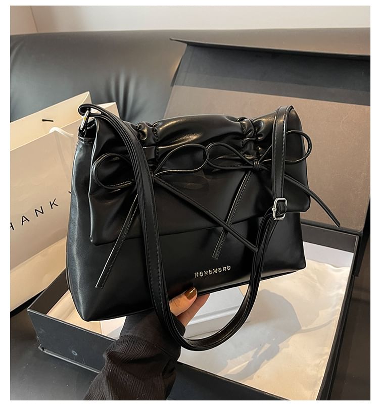 Leather Bag Shoulder Faux Bow