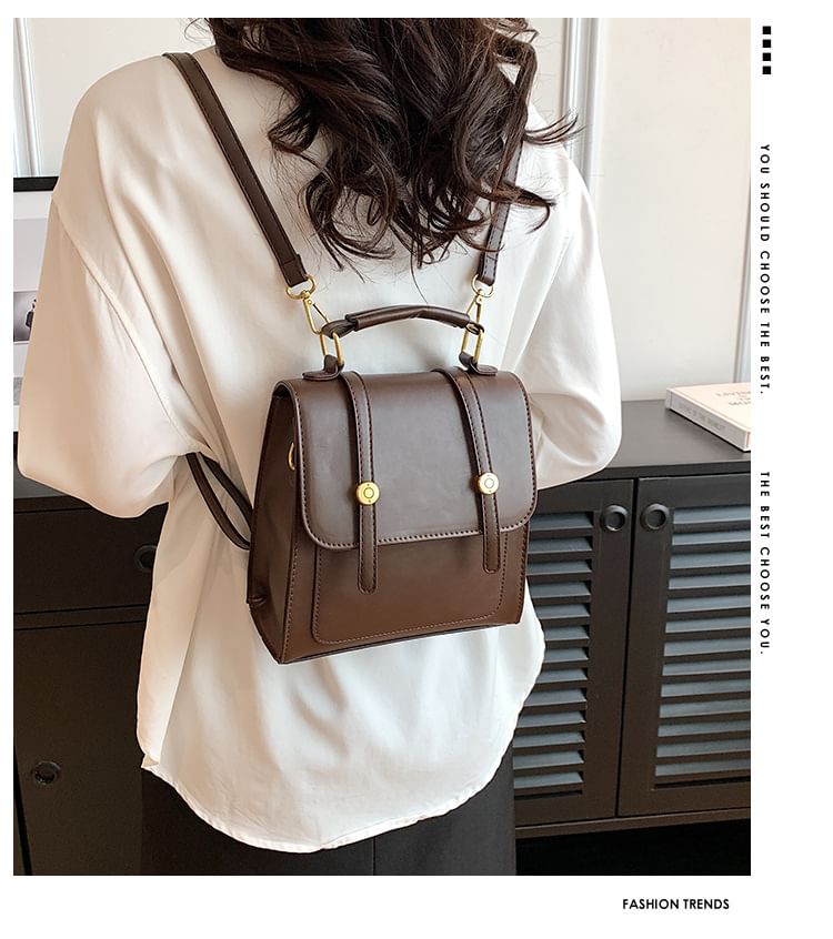 Leather Faux Backpack Flap