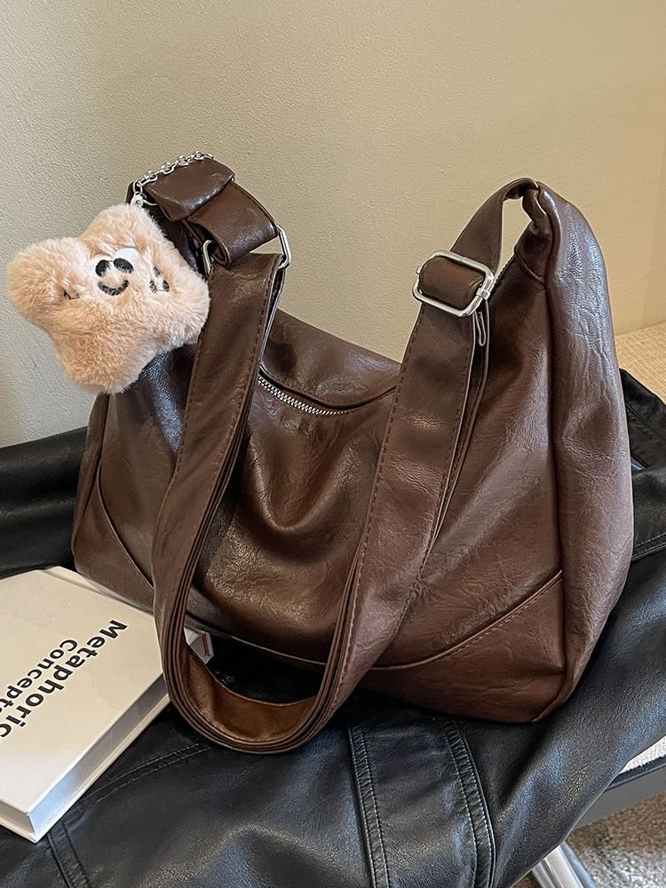 Shoulder Leather Faux Bag Plain