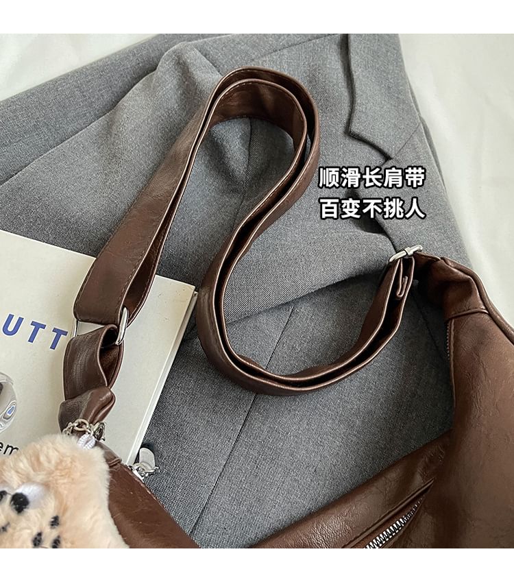 Shoulder Leather Faux Bag Plain