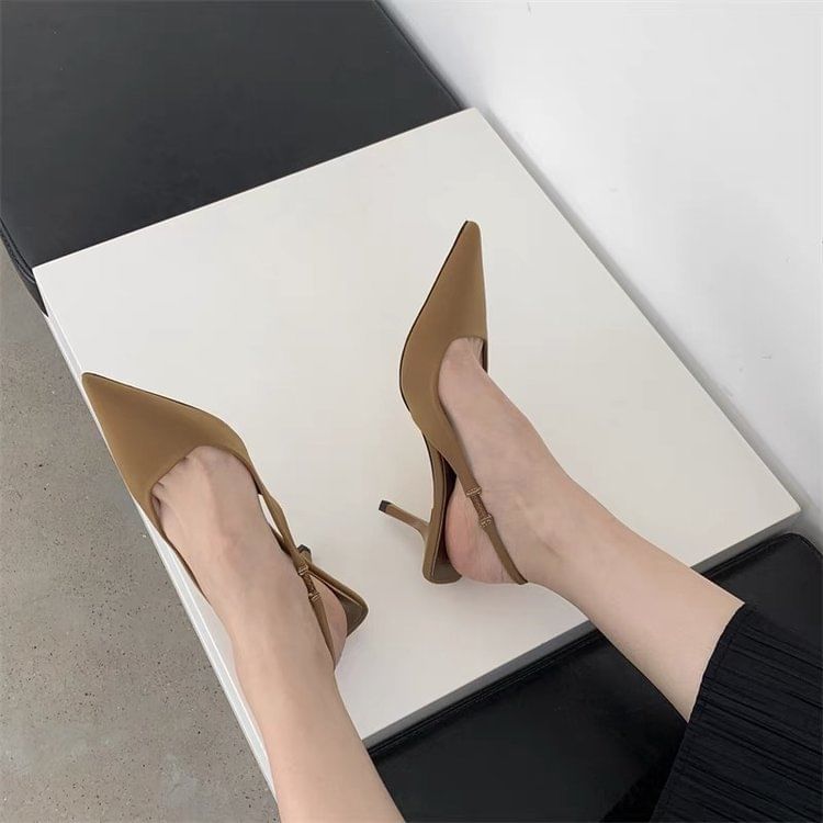 Slingback Sandals Heel Pointy High