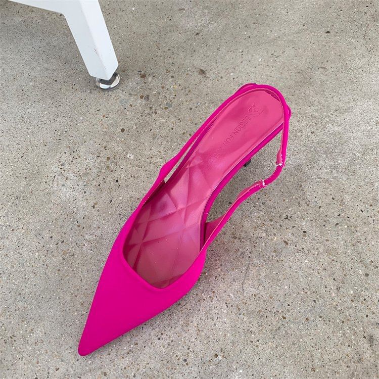 Slingback Sandals Heel Pointy High