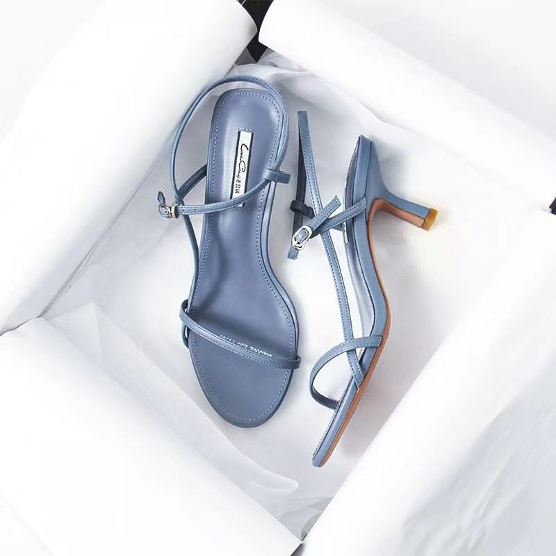 Heel Sandals Strap Ankle High
