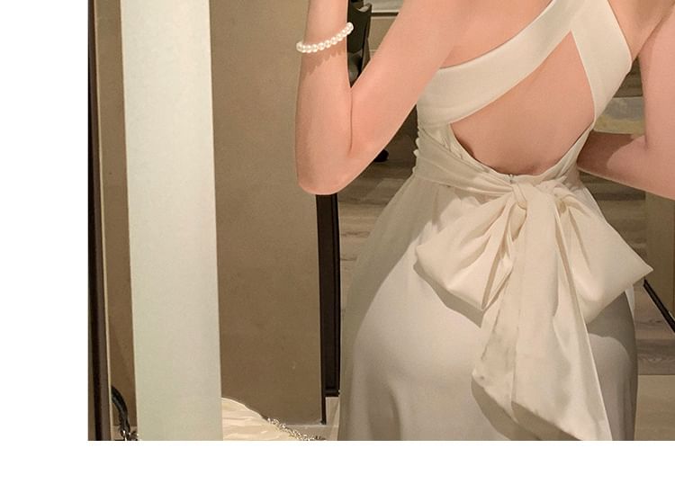 Cutout Dress Maxi A-Line Plain Sleeveless