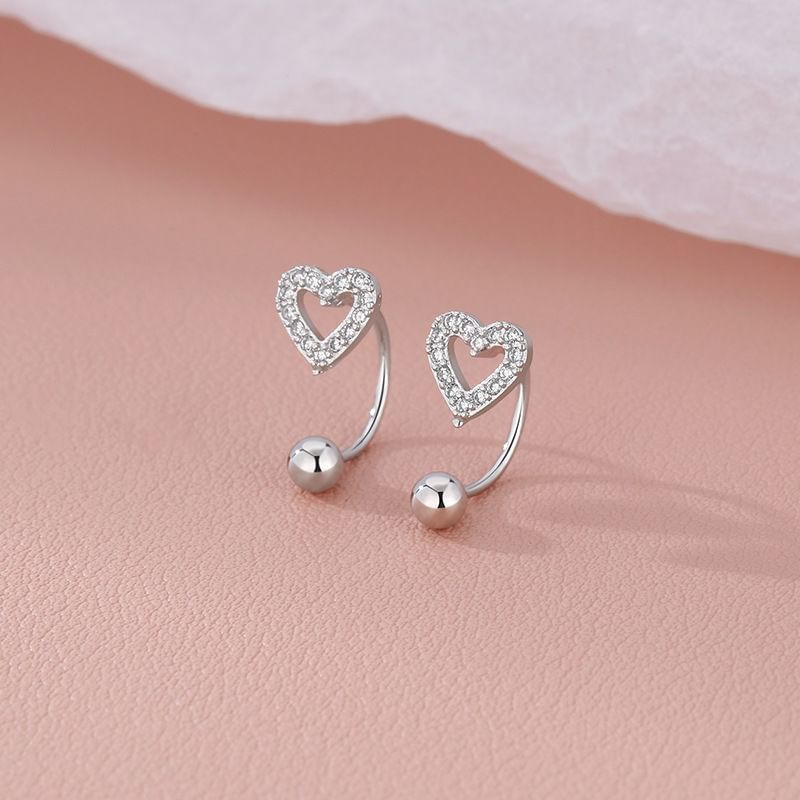 Heart Rhinestone Alloy Ear Jacket