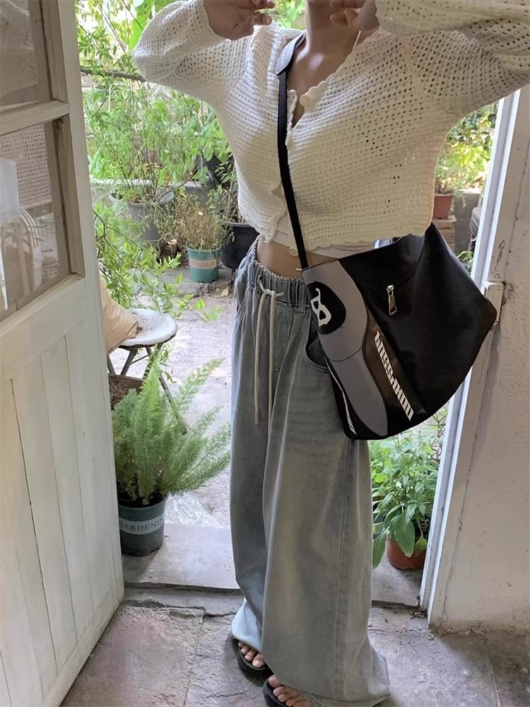 Top Plain V-Neck Crop