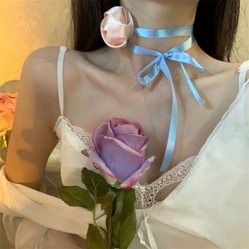 Choker Rose Ribbon