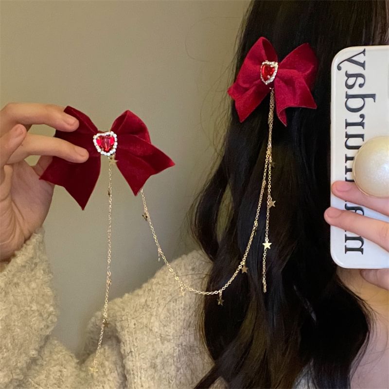 Rhinestone Clip Bow Hair