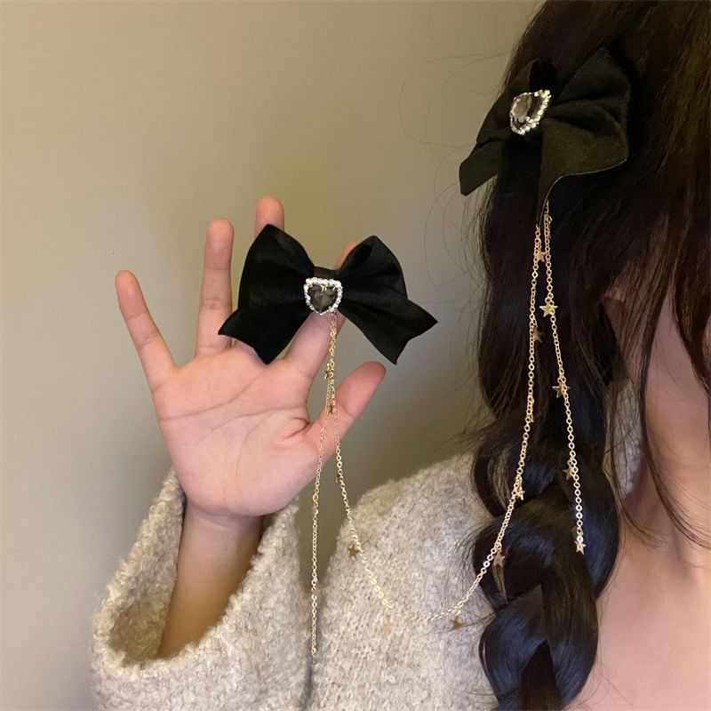 Rhinestone Clip Bow Hair
