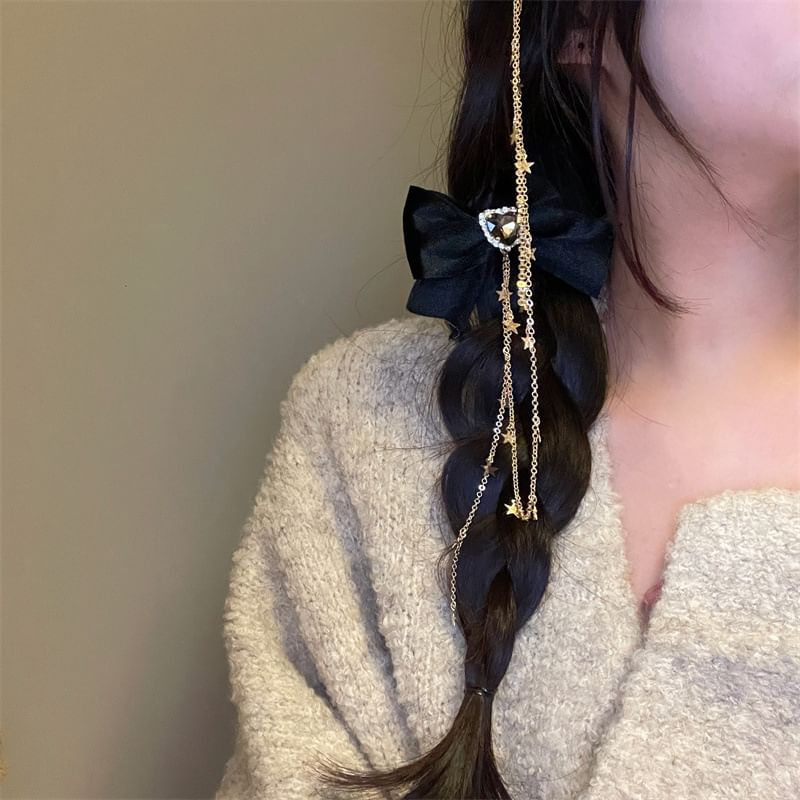 Rhinestone Clip Bow Hair