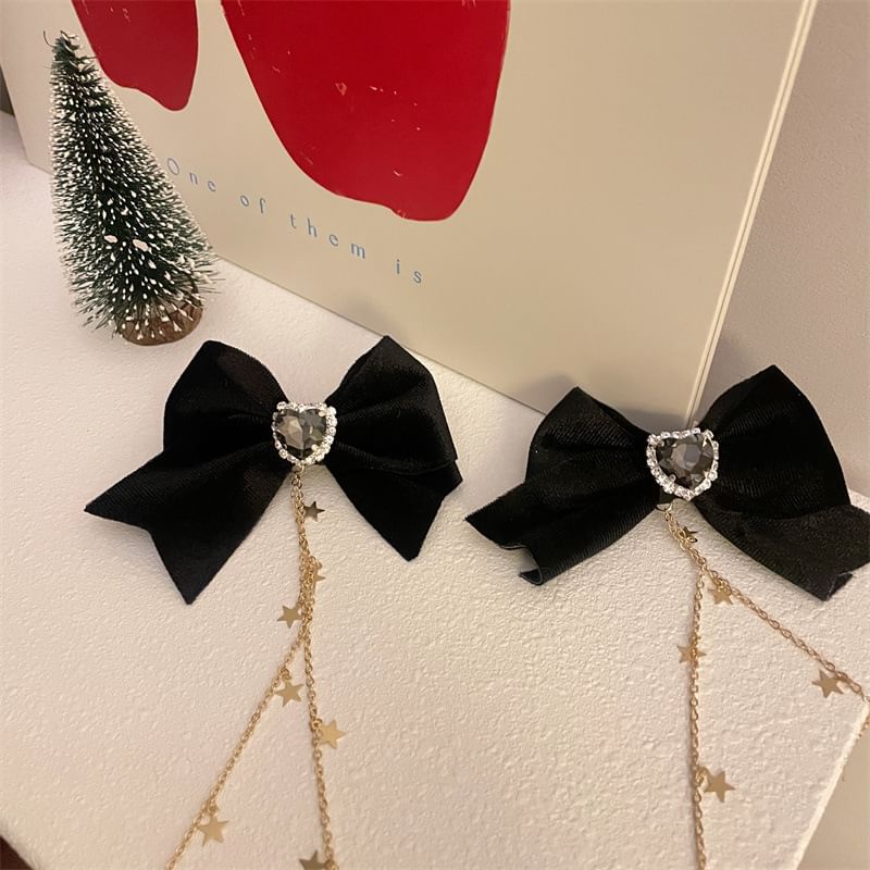 Rhinestone Clip Bow Hair