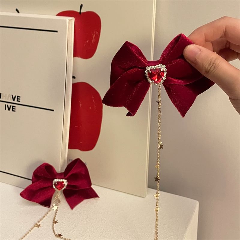 Rhinestone Clip Bow Hair