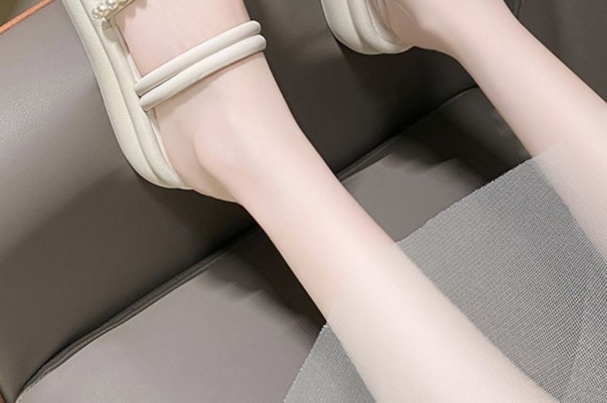 Pearl Sandals Faux Slide Platform