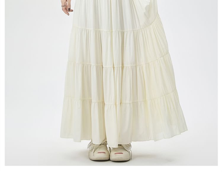 Maxi High Plain A-Line Waist Skirt