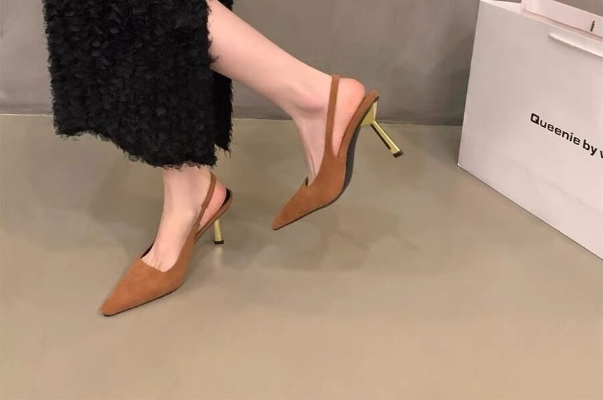 Pointy Toe Stiletto Heel Sandals Slingback