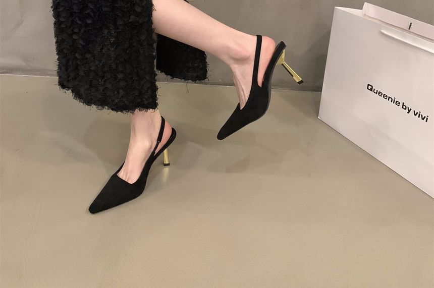 Pointy Toe Stiletto Heel Sandals Slingback