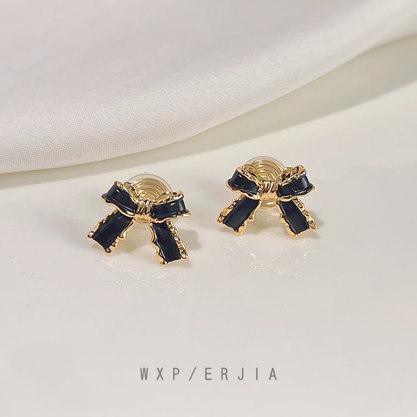Bow Alloy Stud Earring