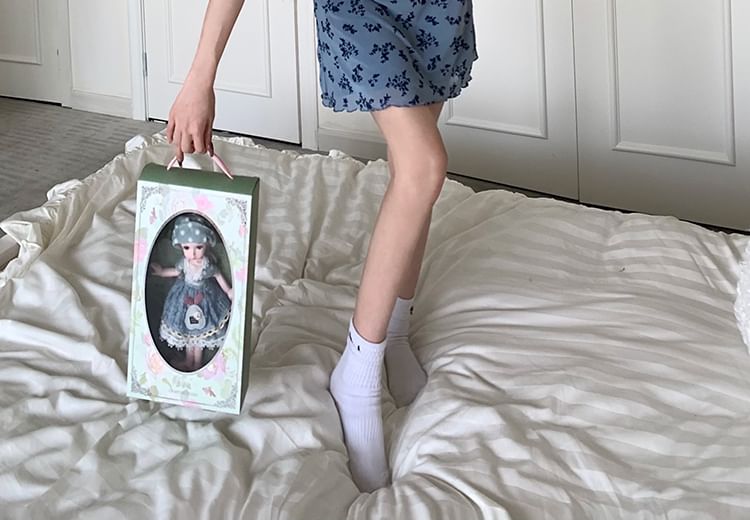 Short-Sleeve Print Mini Dress Bodycon V-Neck Floral