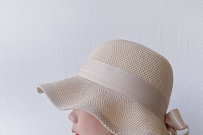 Bucket Ribbon Cotton Linen Hat