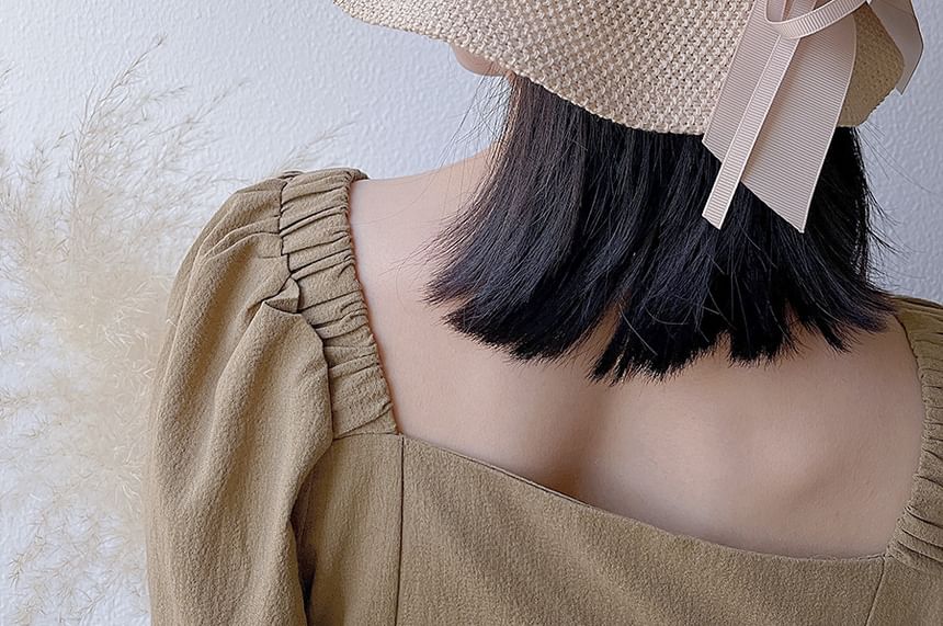 Bucket Ribbon Cotton Linen Hat