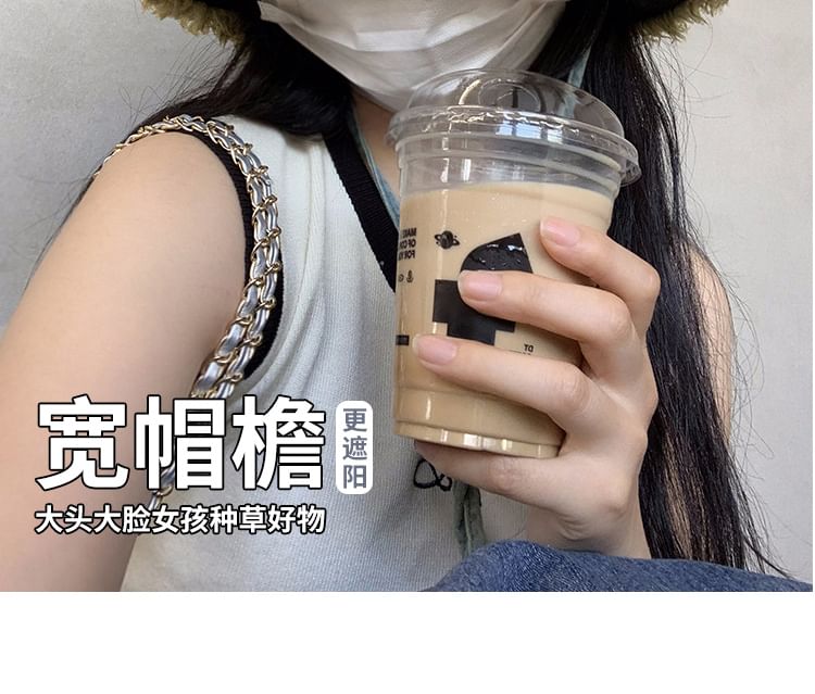 Hat Lettering Denim Fringed Bucket