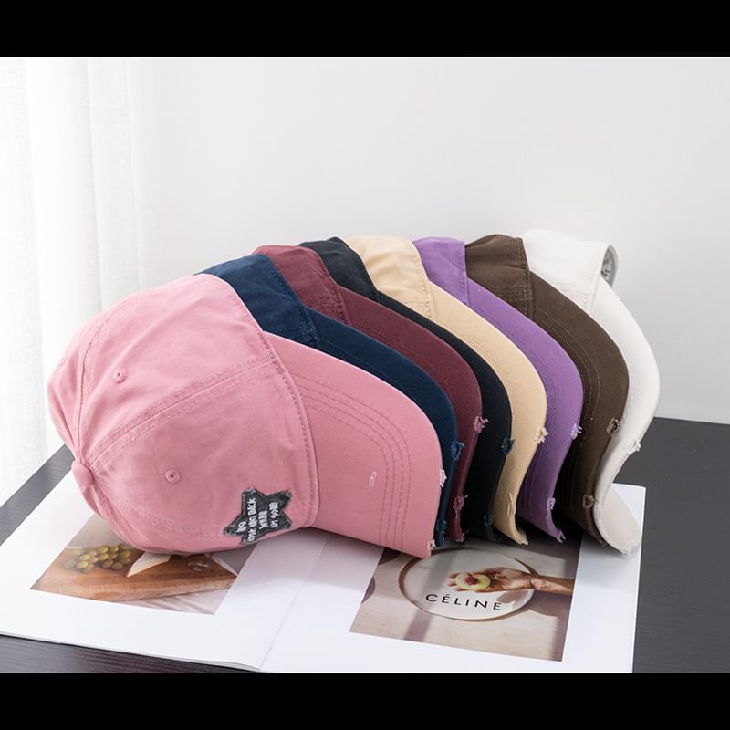 Baseball Cap Applique Distressed Star