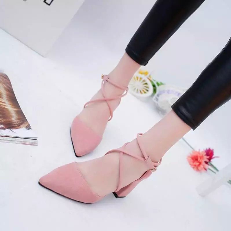 Heel Pointed Ankle Sandals Strap Chunky