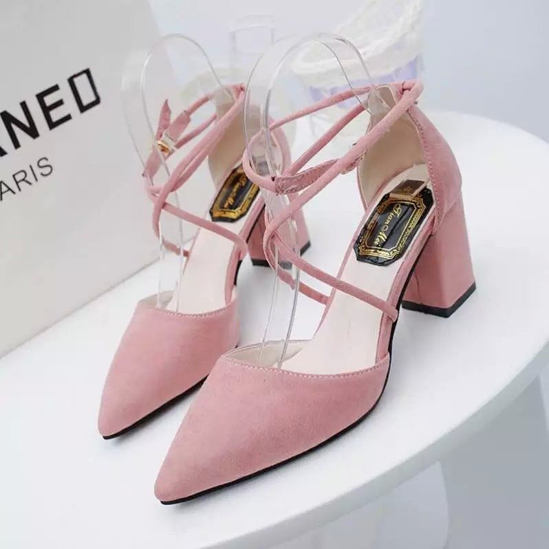 Heel Pointed Ankle Sandals Strap Chunky