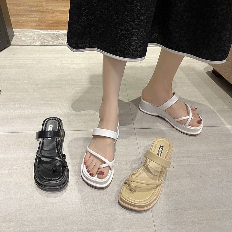 Toe Sandals Loop Slide Platform