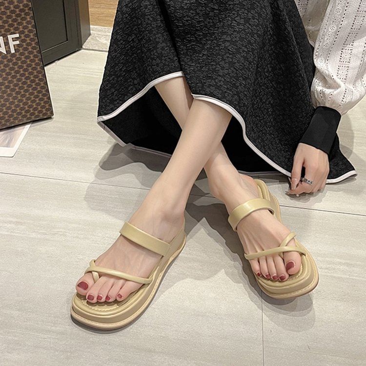 Toe Sandals Loop Slide Platform