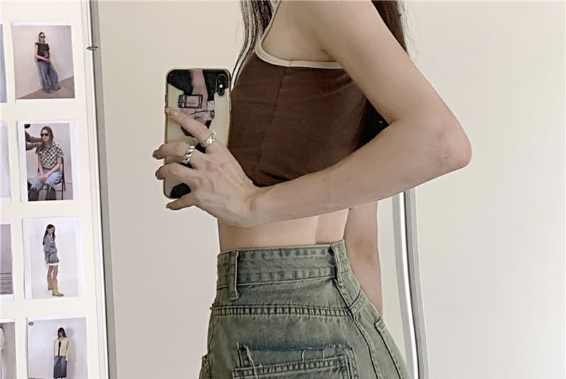High Waist Distressed Denim Shorts