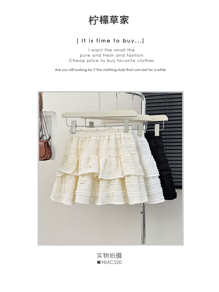 Layered High-Waist Mini Skirt for Street Style