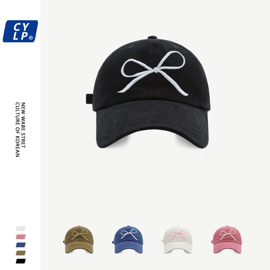 Embroidered Bow Cap Baseball