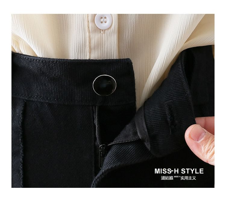 Tassel Trim Denim A-Line Midi Skirt with High Waist