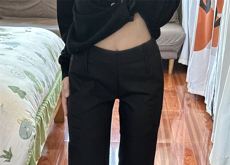 Low Rise Plain Wide Leg Dress Pants