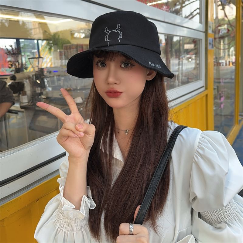 Embroidered Hat Cartoon Bucket