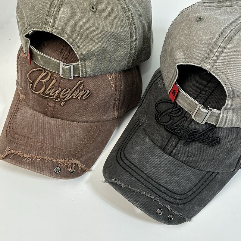 Baseball Distressed Cap Letter Embroidered