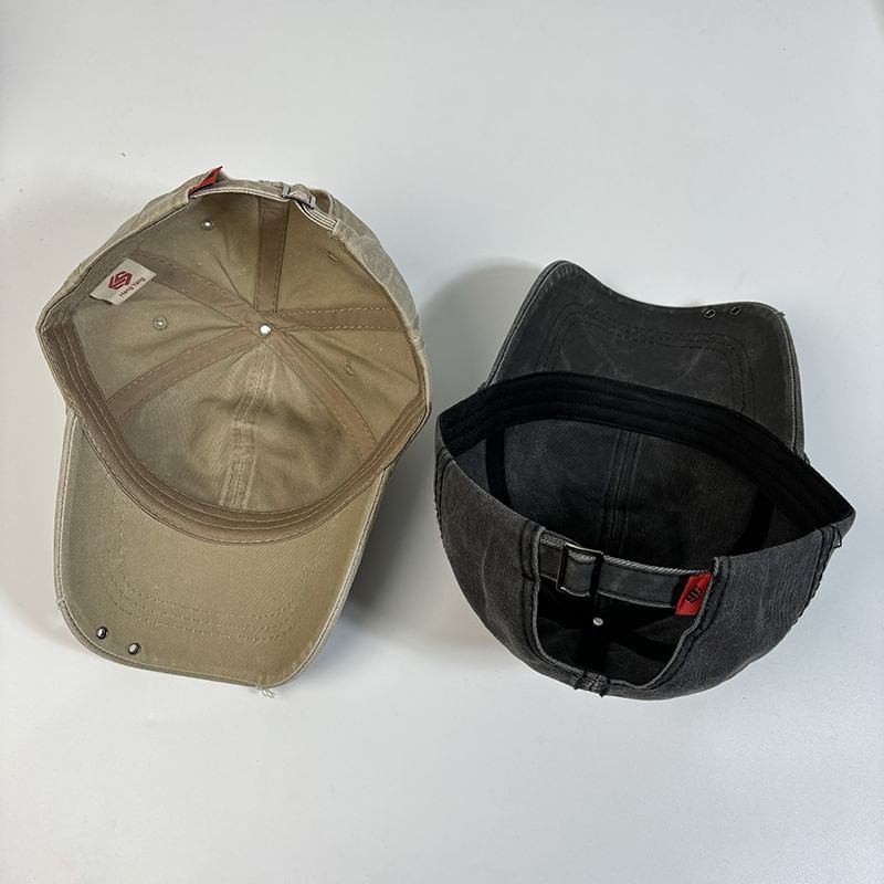 Baseball Distressed Cap Letter Embroidered