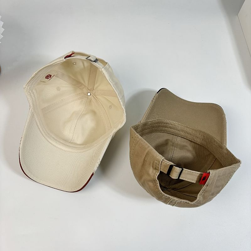 Baseball Letter Cap Distressed Embroidered