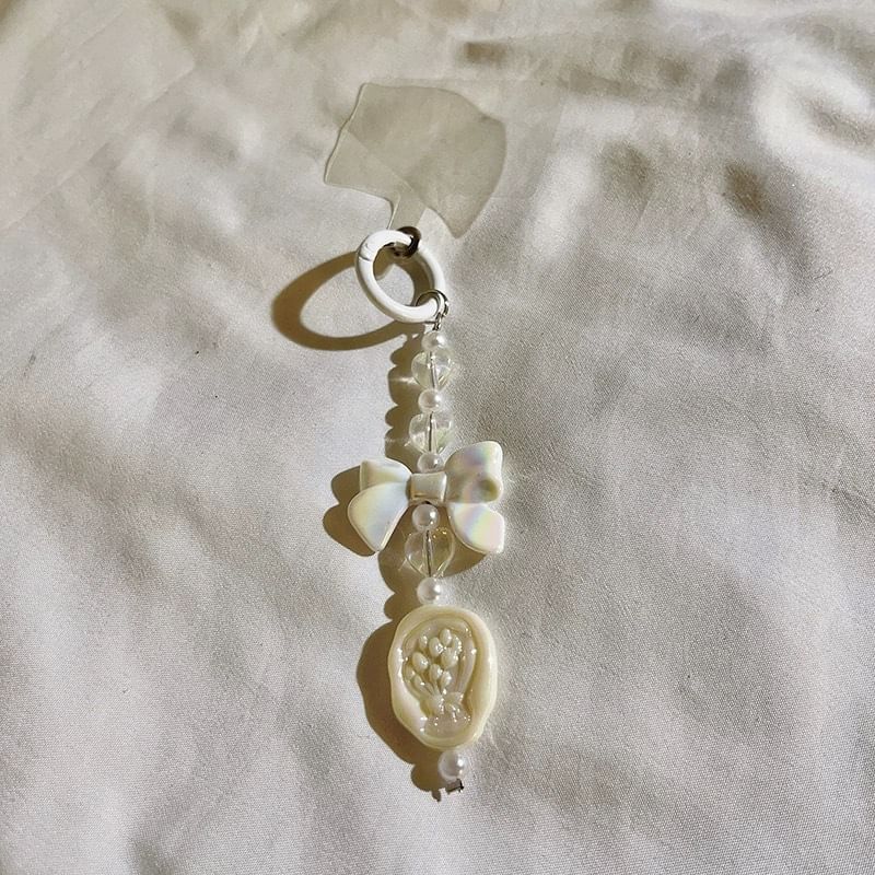 Charm Pad Bow with Resin Lanyard Phone