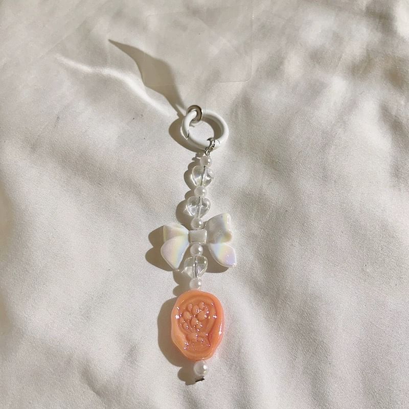 Charm Pad Bow with Resin Lanyard Phone