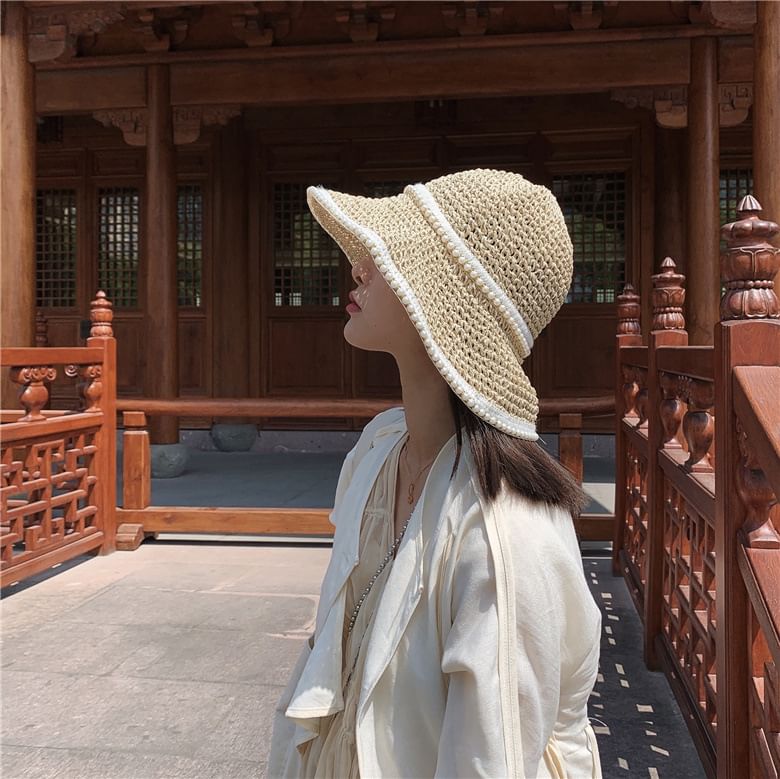 Sun Pearl Straw Faux Hat