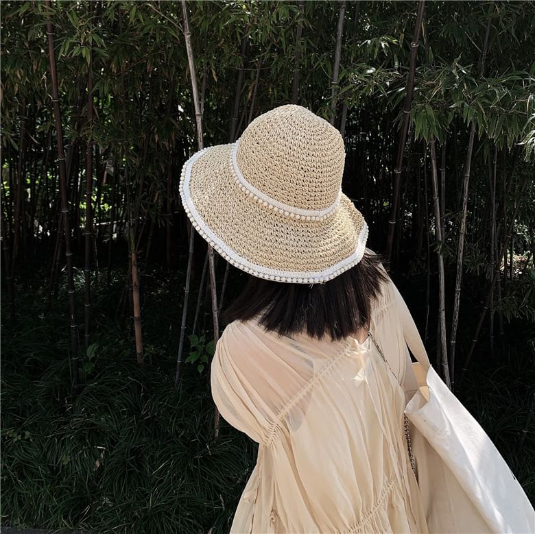 Sun Pearl Straw Faux Hat
