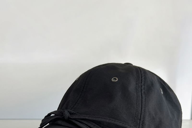 Cap Accent Lettering Bow Baseball Embroidered