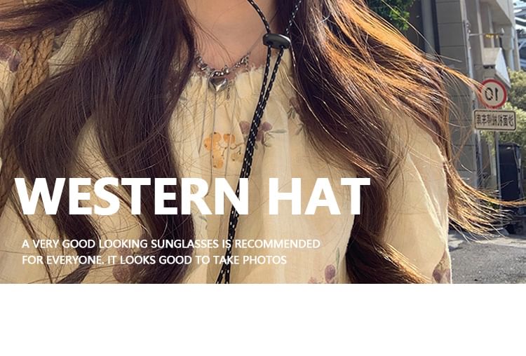 Lettering Embroidered Hat Boonie