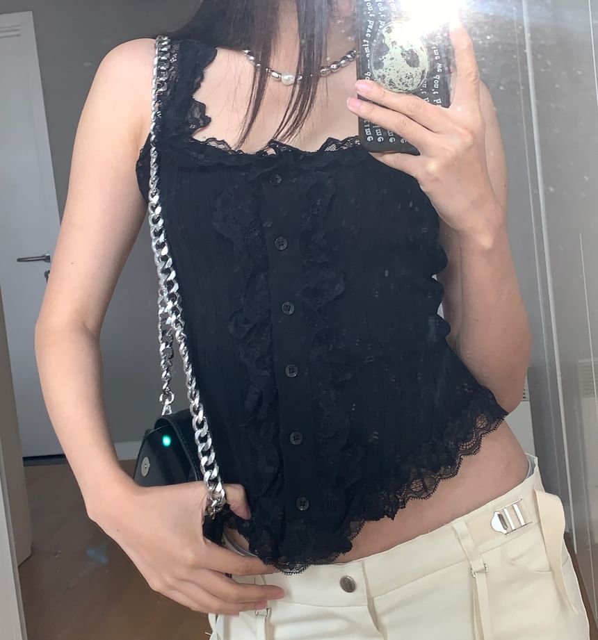 Lace-Trim Tank Top
