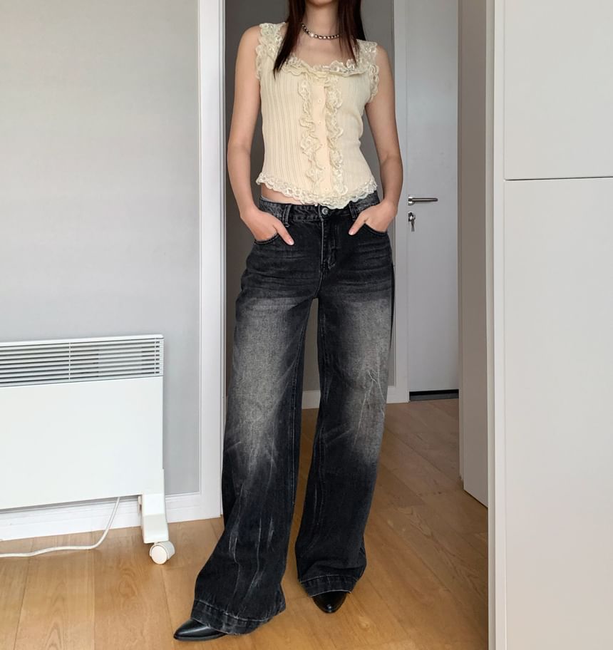 Lace-Trim Tank Top