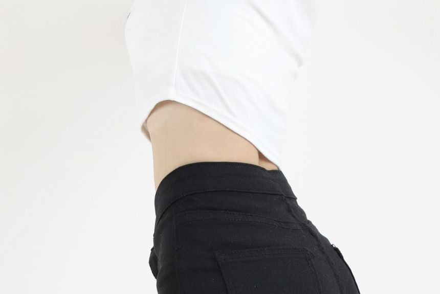 Mid Rise Denim Hot Pants